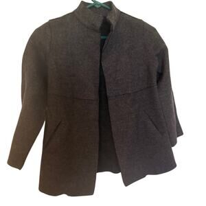 Eileen Fisher Merino Wool Open Front Jacket PP